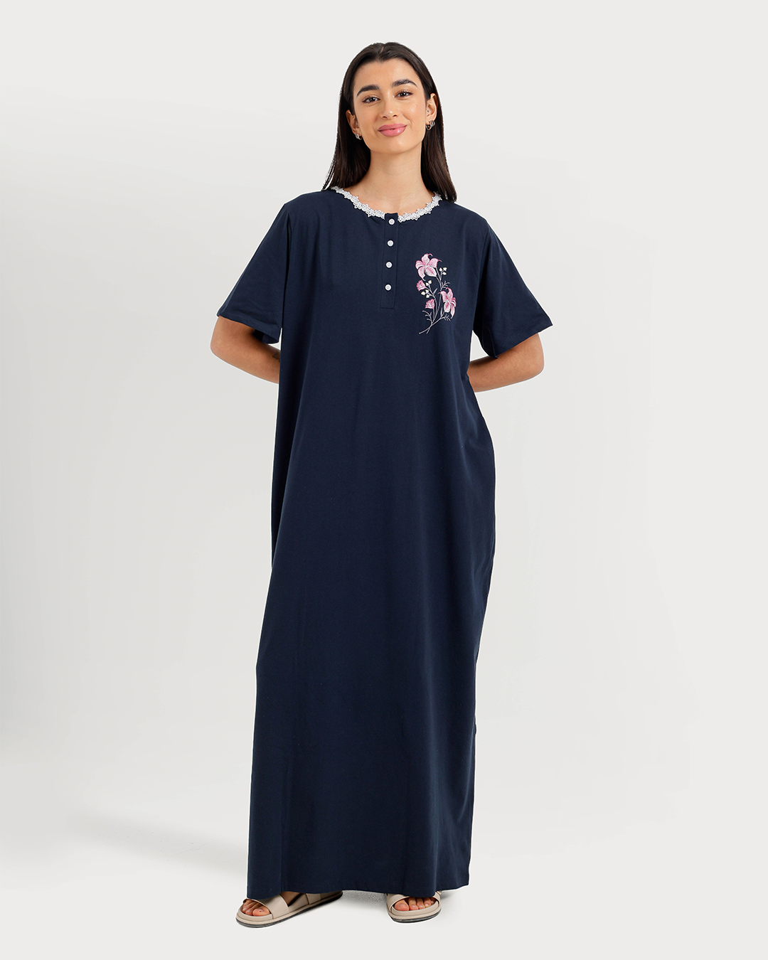 Women's Lycra Half Sleeve Nightgown