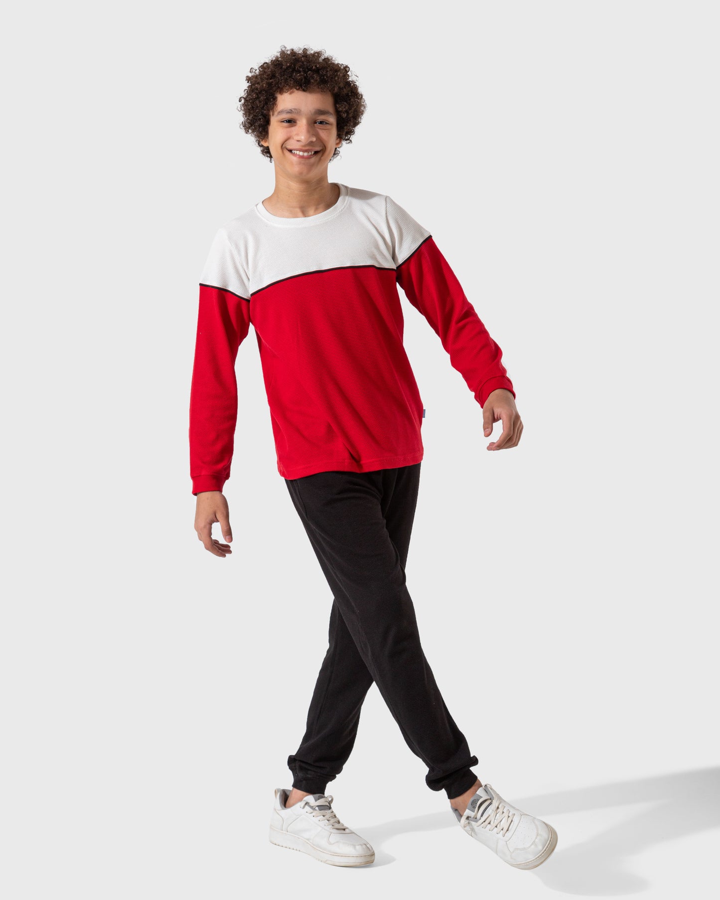 Waffel Fabric بيجاما اولادي كم طويل* بنطلون