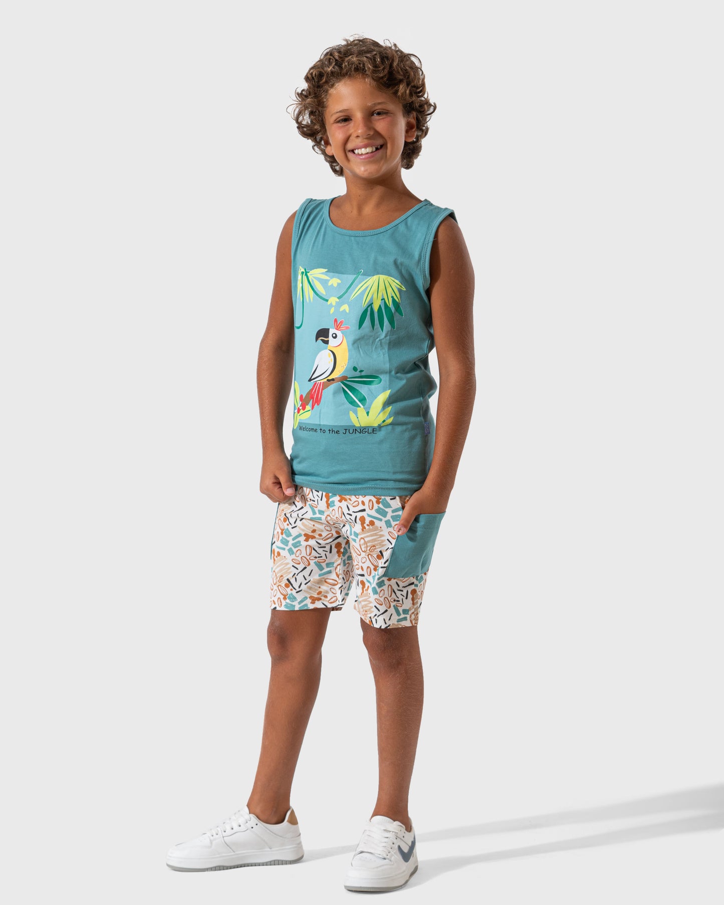 Welcome to the Jungle بيجاما اولادي كت وشورت قطن