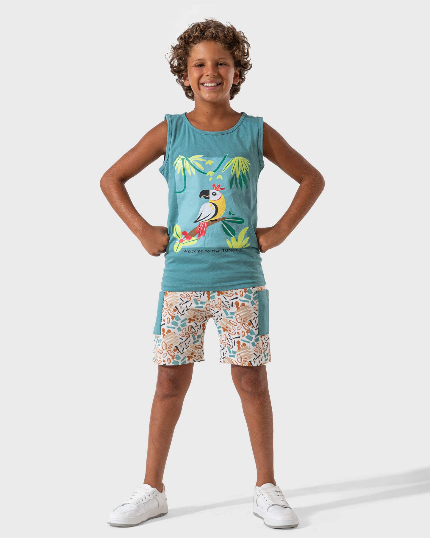 Welcome to the Jungle بيجاما اولادي كت وشورت قطن
