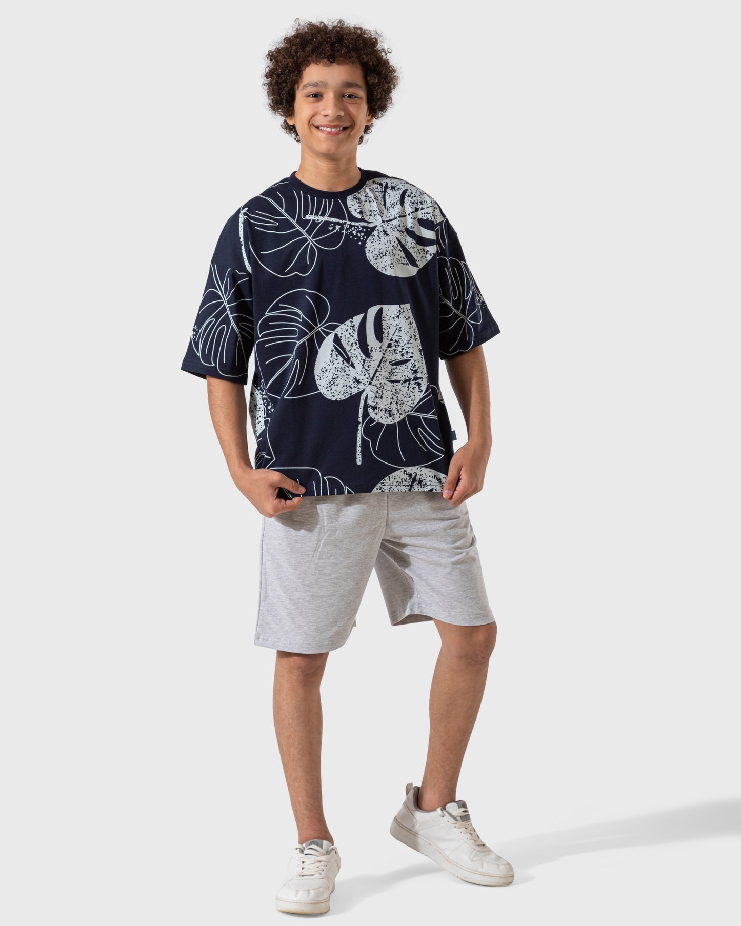 Big Tropical Leaves بيجاما أولادي نُص كُم