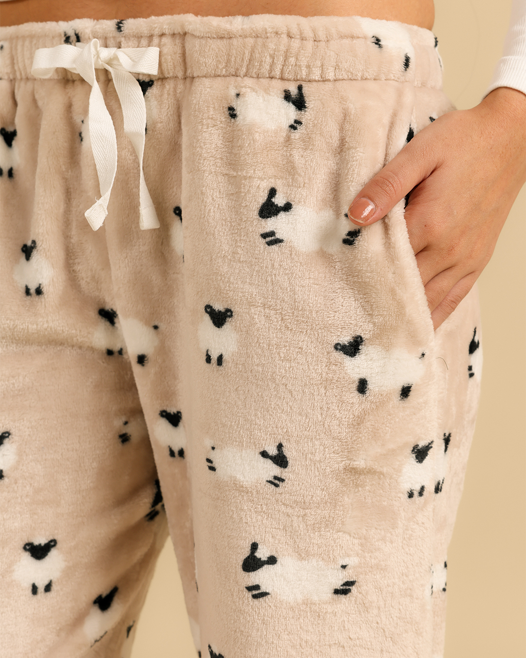 Funny Sheep Women Pant in Beige