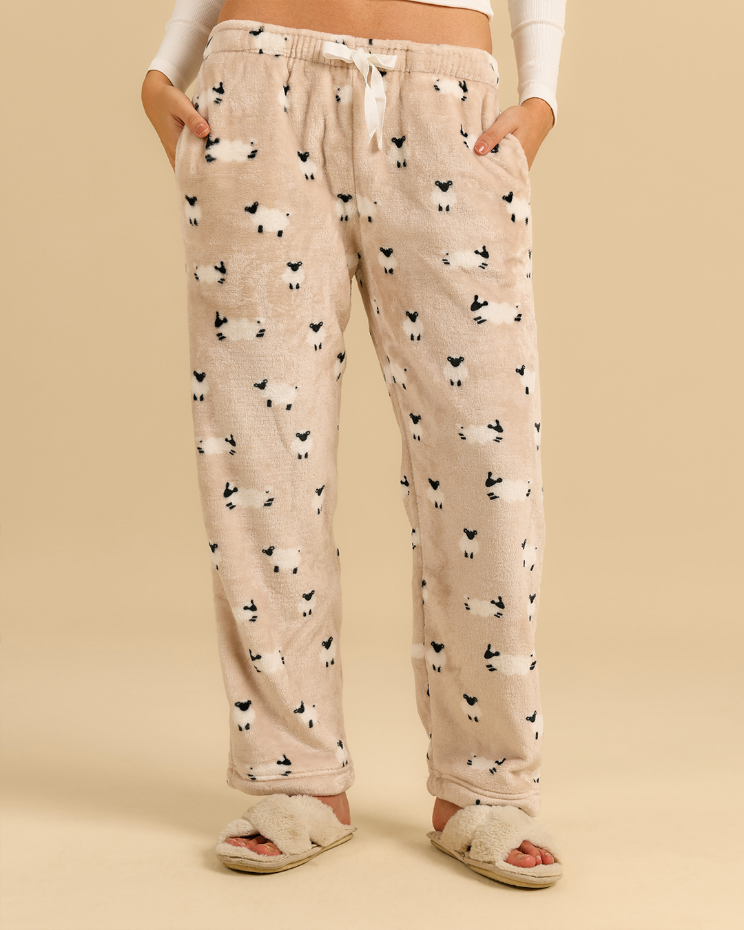 Funny Sheep Women Pant in Beige