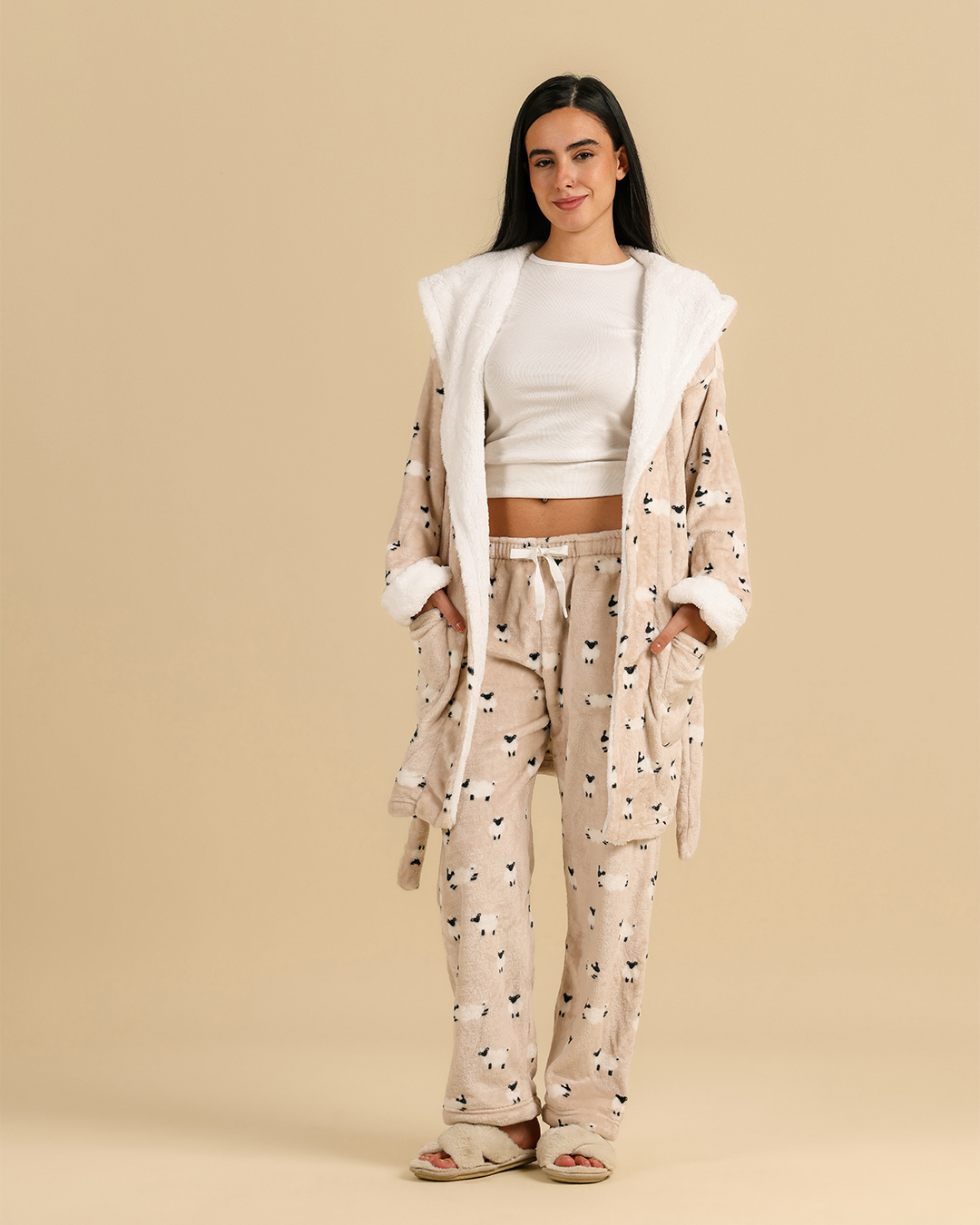 Funny Sheep Women Pant in Beige