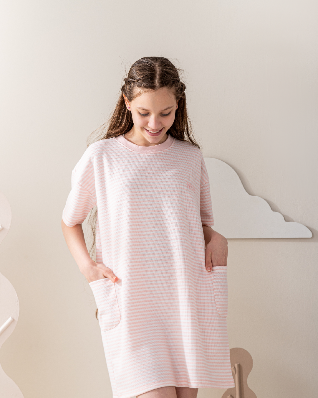 فستان جاكارد نص كم