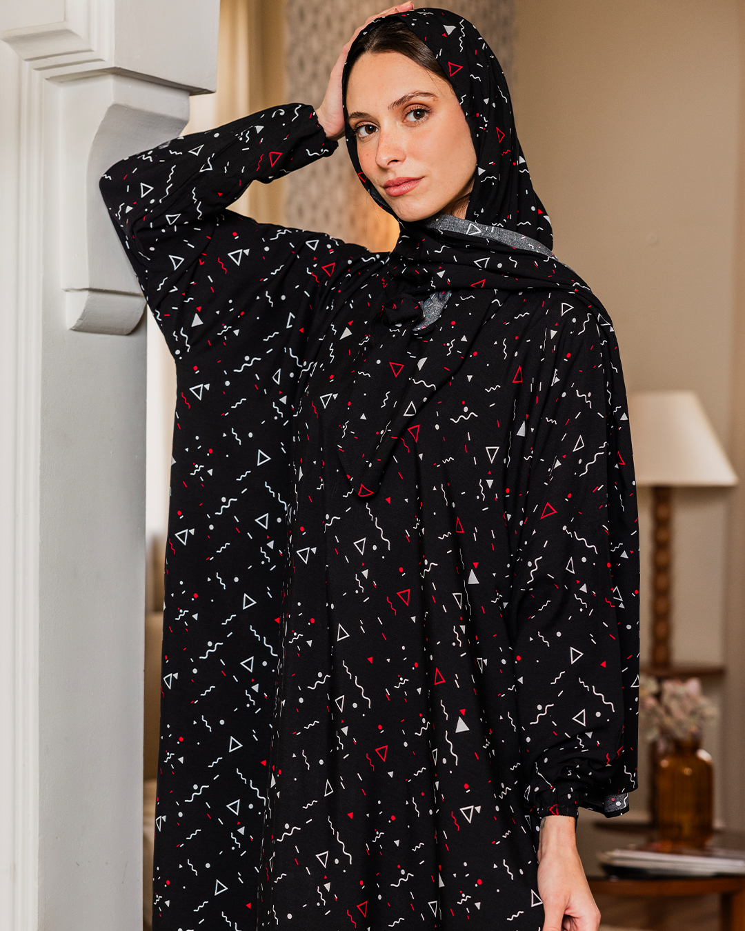 Women's triangle viscose lace-up