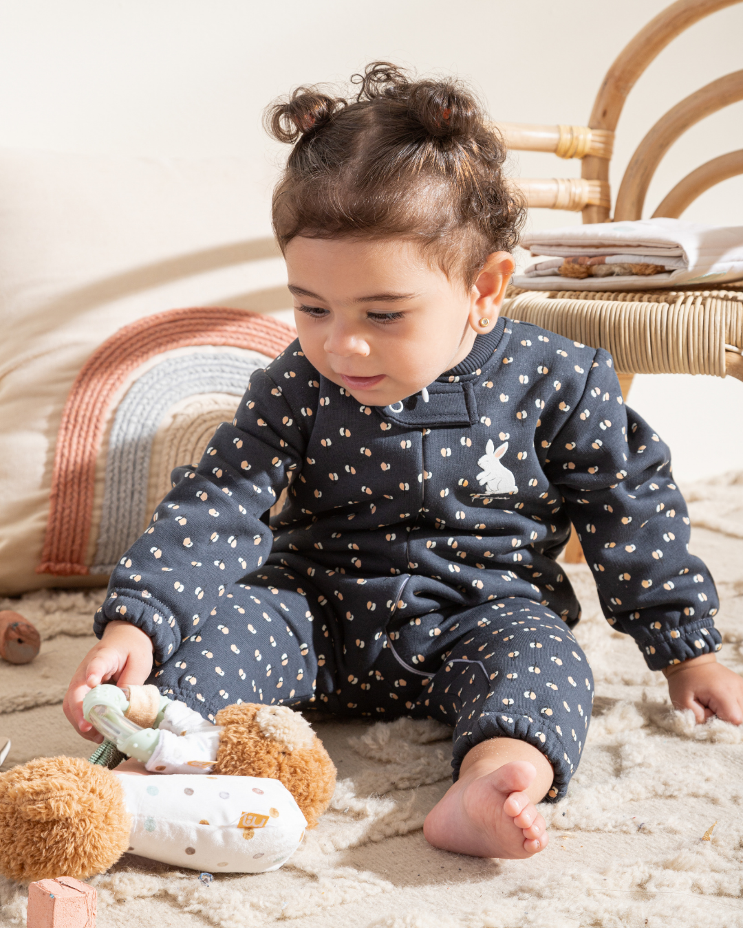 Newborn Girls cashmere romper baby owl