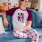 Family checkers Men's half-sleeved pajamas and cotton trousers
