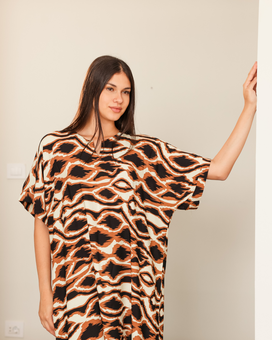 151 قميص فسكوز نص كم مشجر