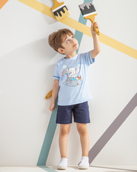 My children's pajamas, half sleeves, elephant print