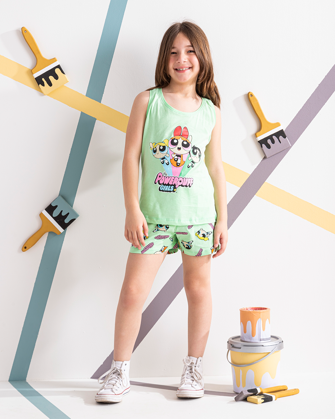 Power Puff بيجامه بناتي كت شورت