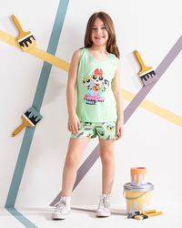 Power Puff بيجامه بناتي كت شورت