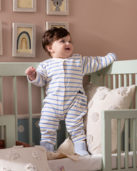 Blue Stripe Printed Baby Romper