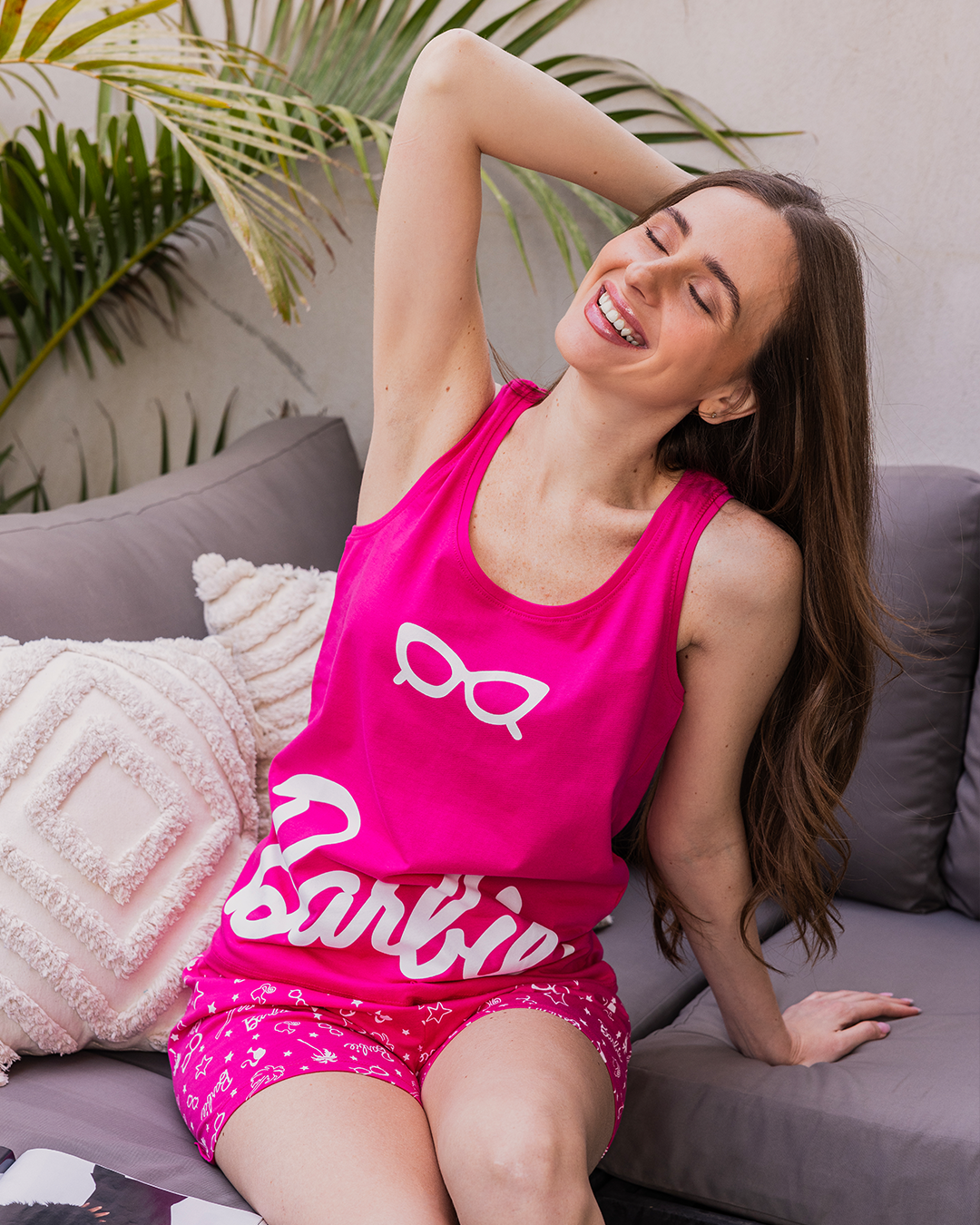 Barbie بيجامه حريمي تيشرت كت وشورت ر باربي