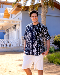 بيجاما شورت جاكارد مع توب نص كم و طباعه مميزه