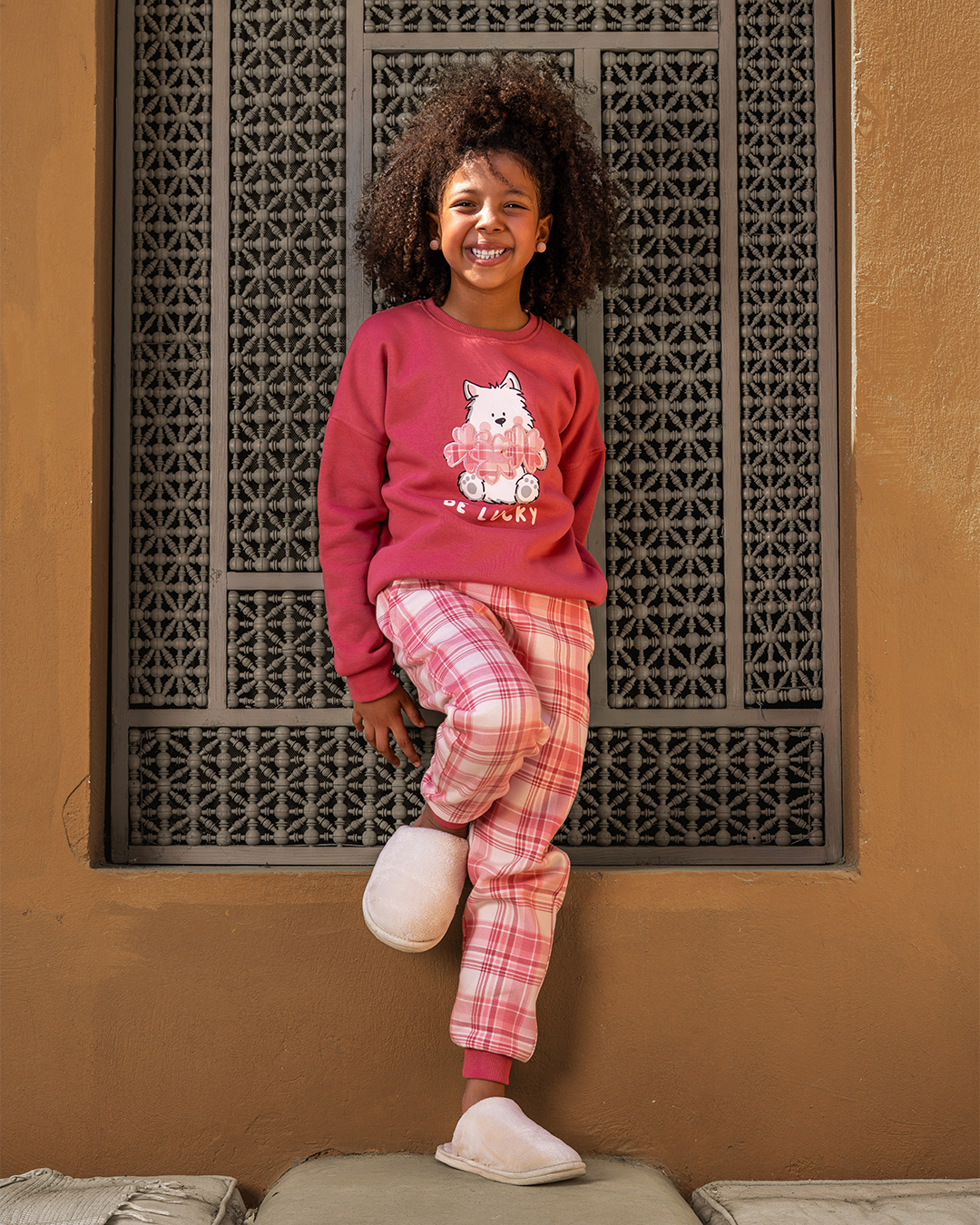 Être chanceux des enfants pyjamas enfants