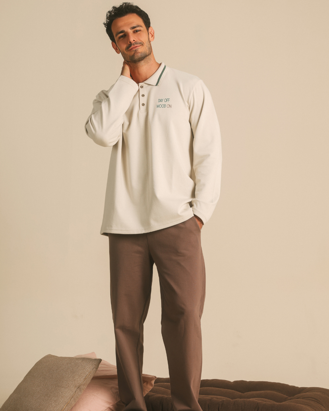 Men Pajama set day off mood on