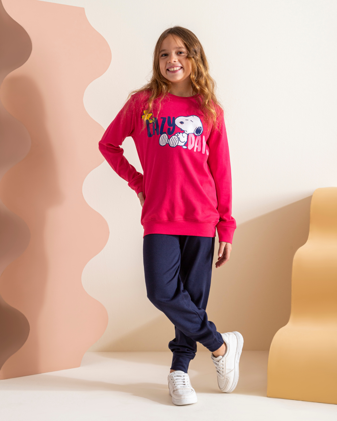 Lazy Days  بيجامه بناتي طباعة انترلوك