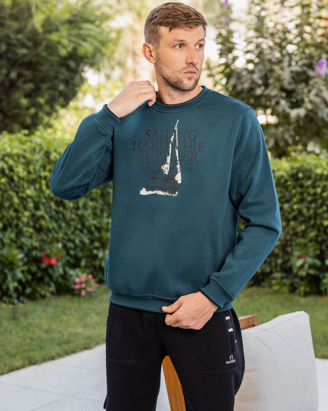 SAILING HARDWARE SUPPLIER Men's pajamas, Rwandan, printed on the chest