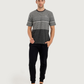 Stripe Jacquard بيجاما رجالي نص كم جاكار * بنطلون سمر ميلتون سادة