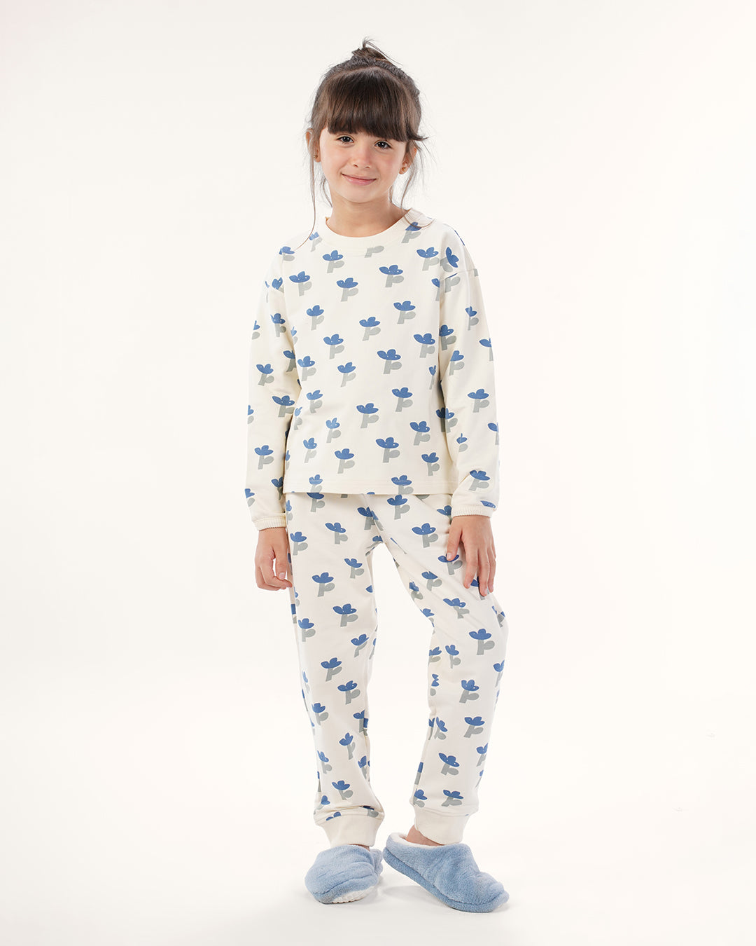 بيجاما كم طويل ورود مرحة