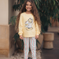 Lets Sleep Garfield Girls Disney Cotton Long Sleeve Pajamas * Stripe Pants