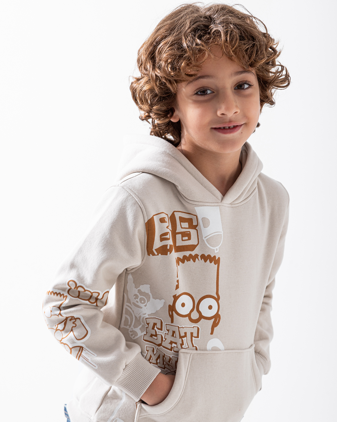 MARVY The Simpsons Eat Beige Sweatshirt