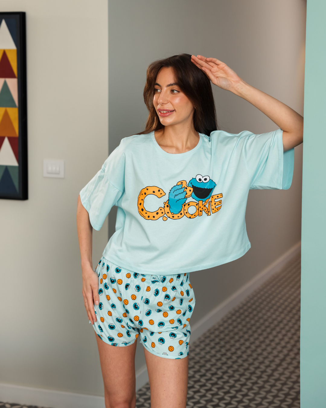 بيجاما حريمي اوفر سايز كوكيز