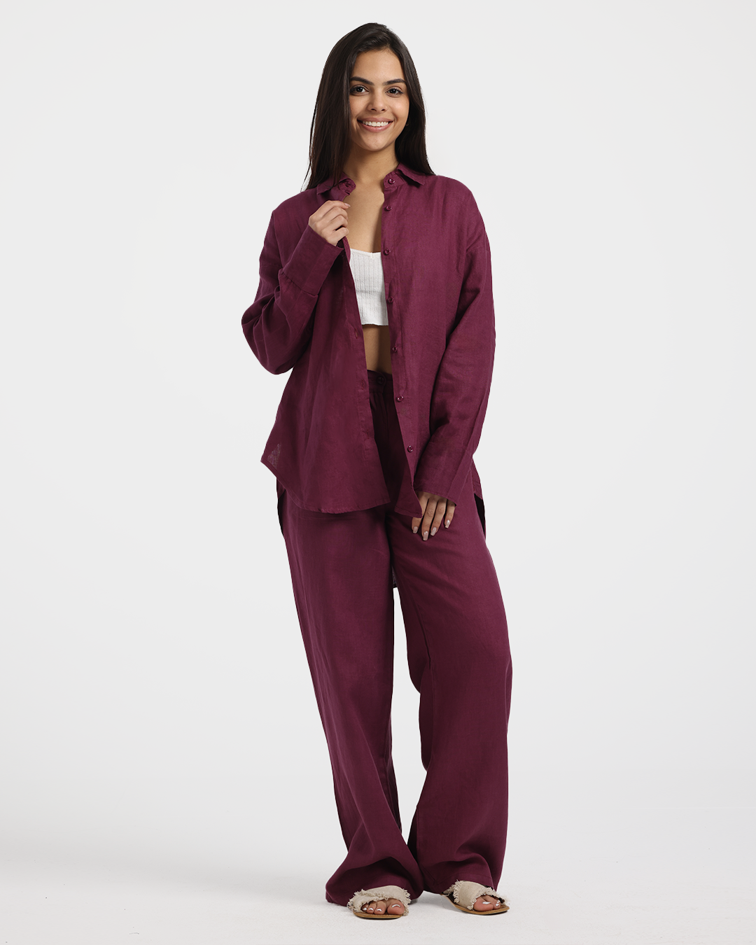 بنطلون حريمي بخامة الكتان