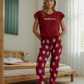 Resiliensia Women's pajamas with quarter-sleeved T-shirt and printed pants