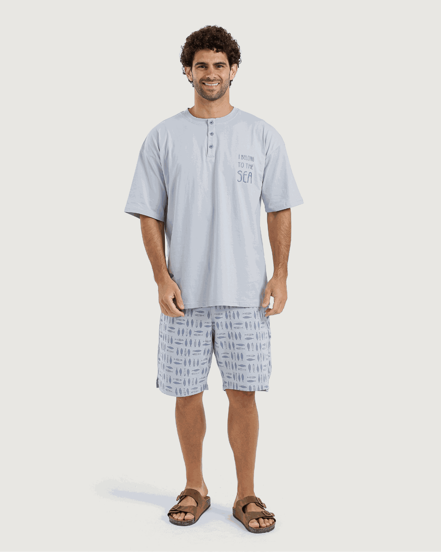 Printed top and shorts pajamas