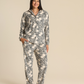 Classic Button up women Pajama  in black pearl nights