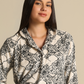 Classic Button up women Pajama  in black pearl nights