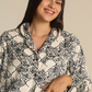 Classic Button up women Pajama  in black pearl nights