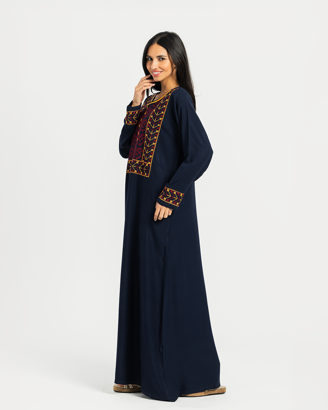 2 قميص فسكوز سادة مطرز بكم