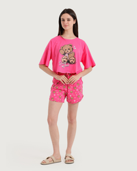 Teddy bear  بيجاما حريمي اوفر سايز وهوت شورت