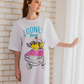 LOONEY TUNES Women's Night Shirt, Half Short Sleeve