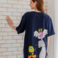 LOONEY TUNES Women's Night Shirt, Half Short Sleeve