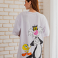 LOONEY TUNES Women's Night Shirt, Half Short Sleeve
