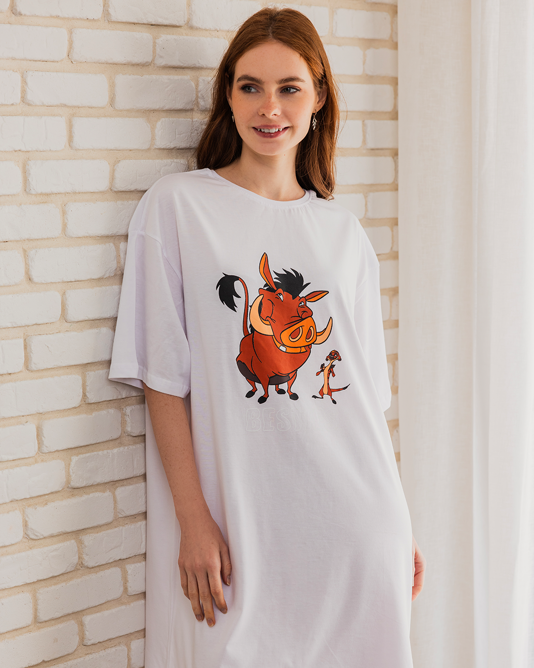 timonpumbaa women's night shirt, half short sleeves