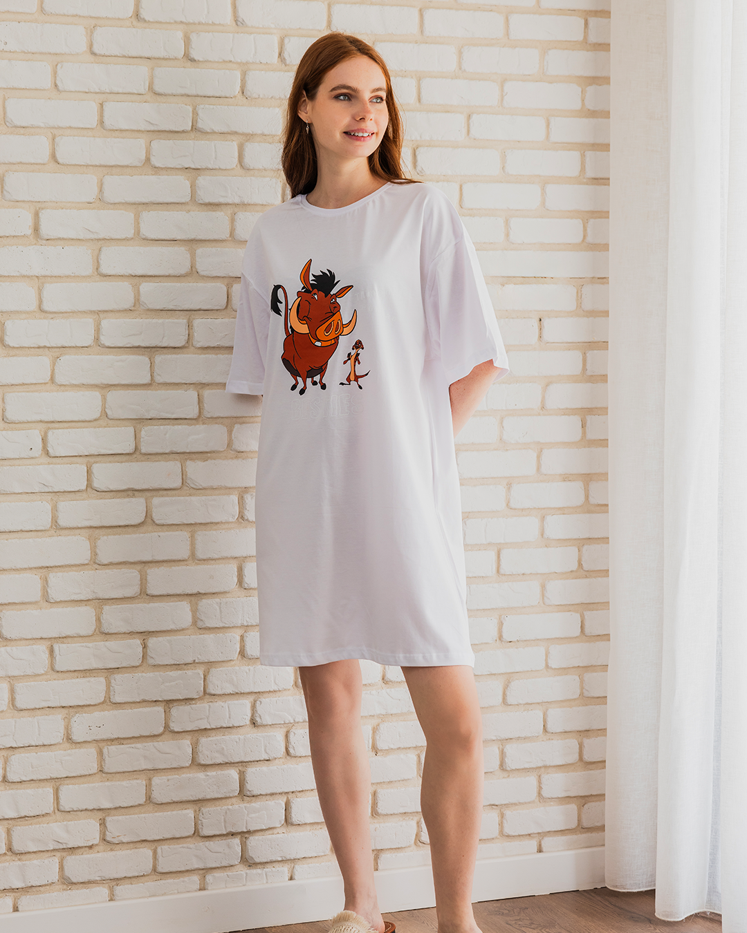 timonpumbaa women's night shirt, half short sleeves