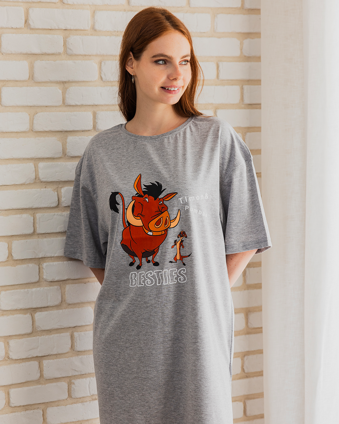 timonpumbaa women's night shirt, half short sleeves