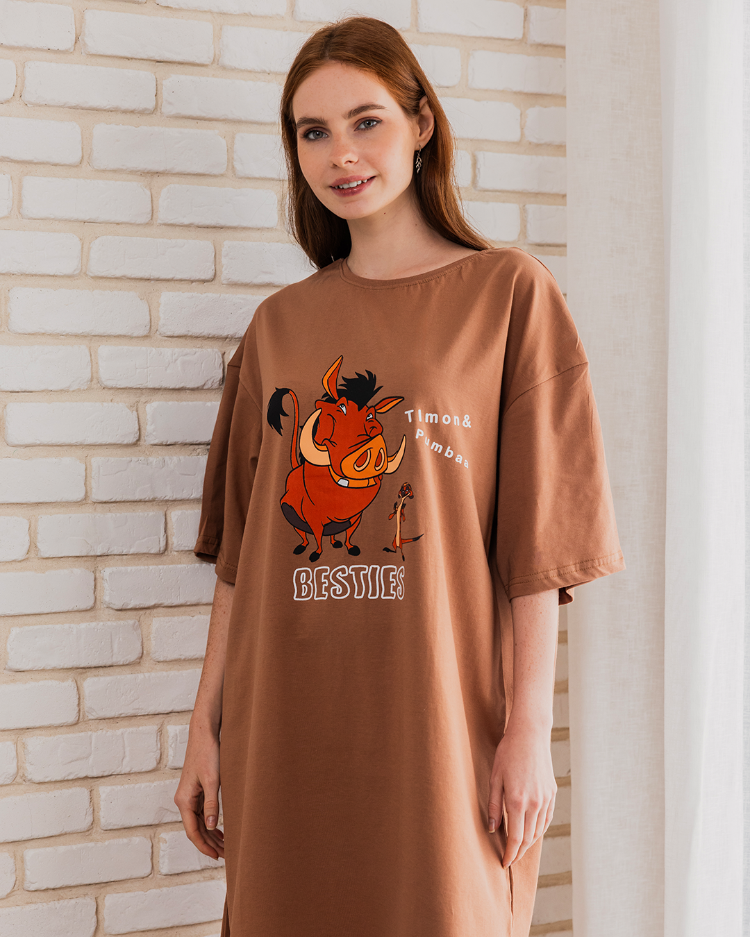 timonpumbaa women's night shirt, half short sleeves