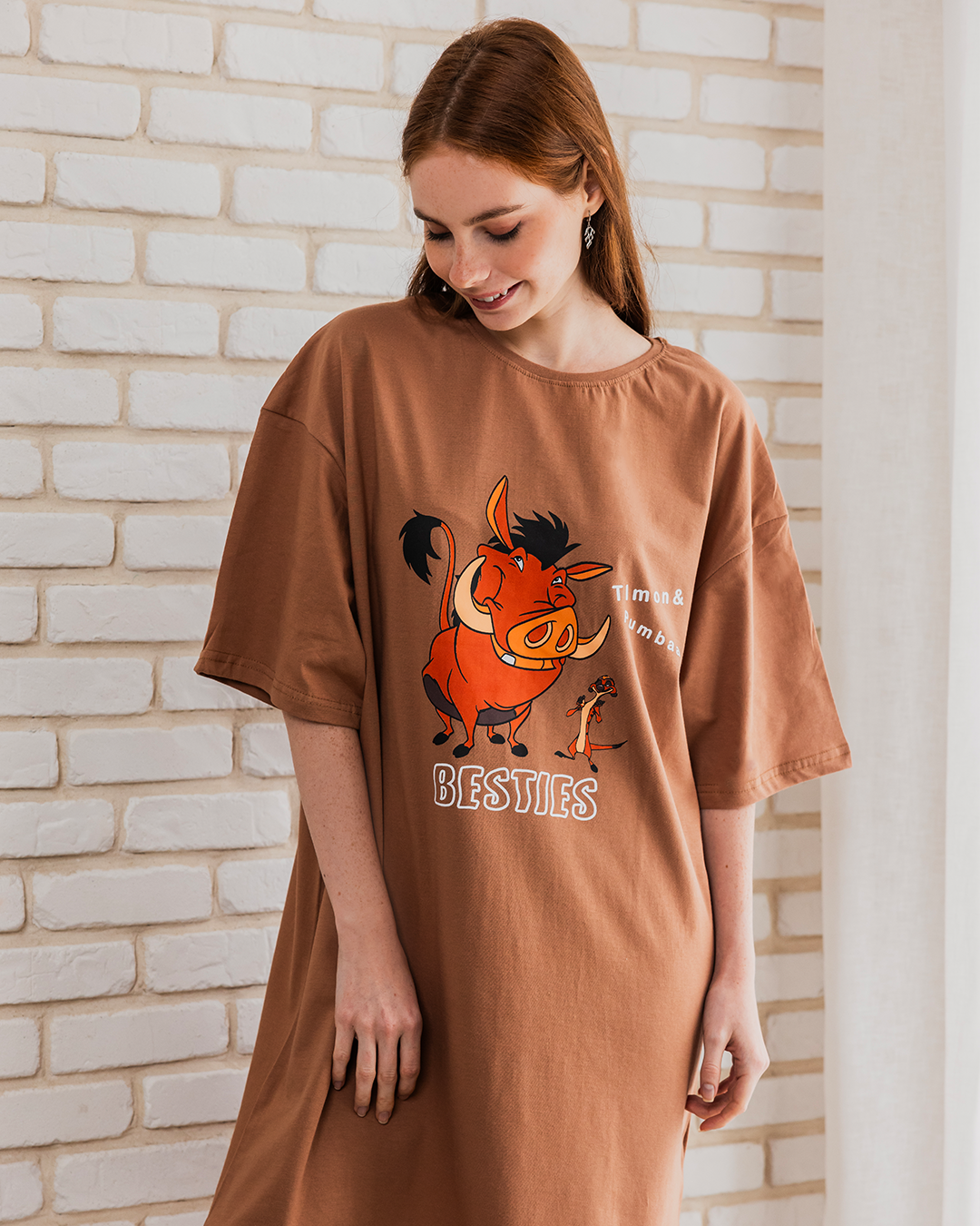 timonpumbaa women's night shirt, half short sleeves