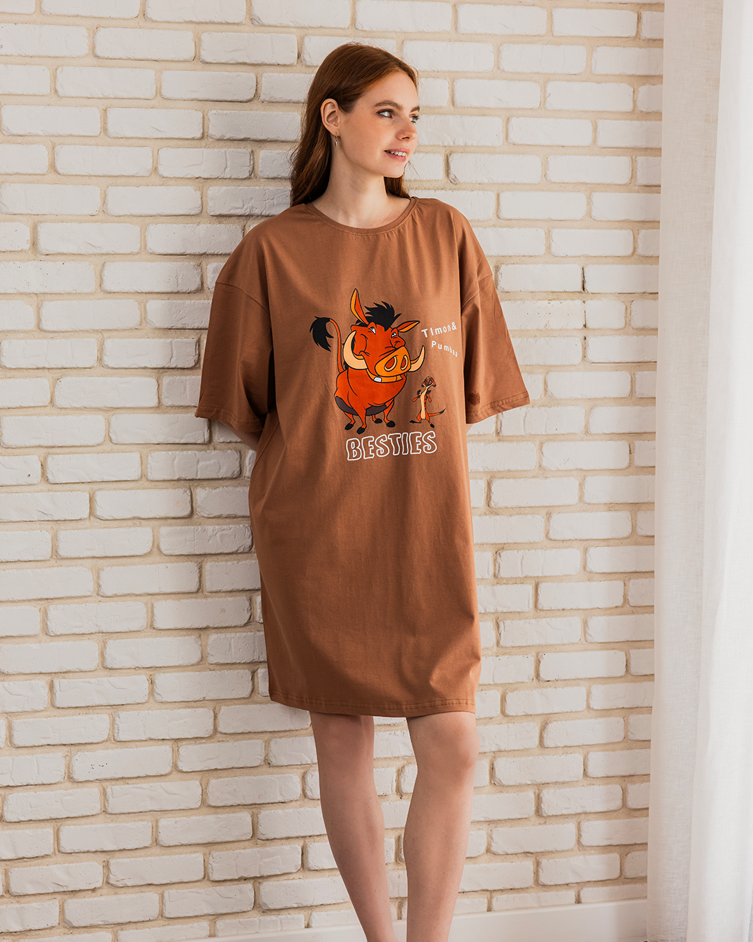 timonpumbaa women's night shirt, half short sleeves