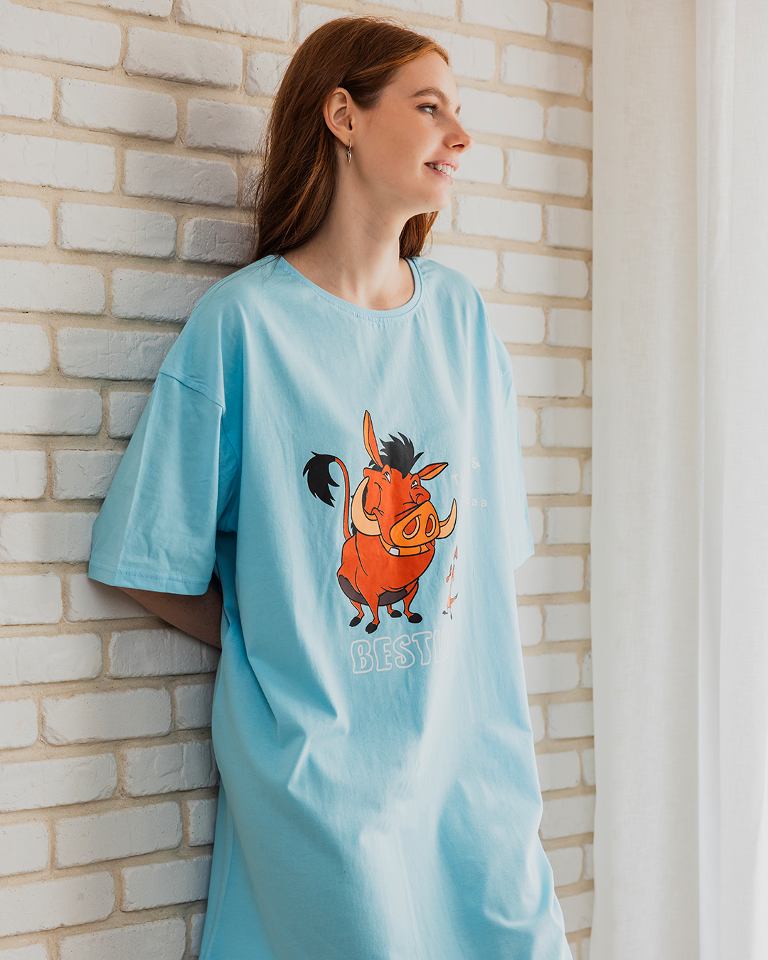 timonpumbaa women's night shirt, half short sleeves