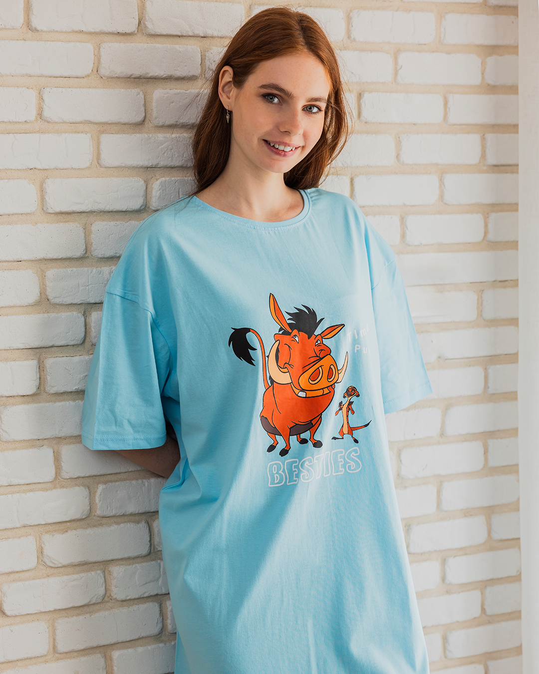 timonpumbaa women's night shirt, half short sleeves