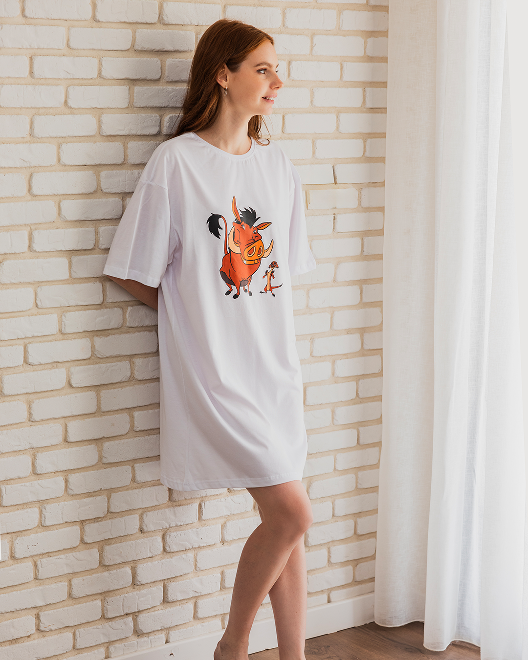 timonpumbaa women's night shirt, half short sleeves