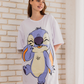 stitch نايت شيرت حريمي نص كم قصير