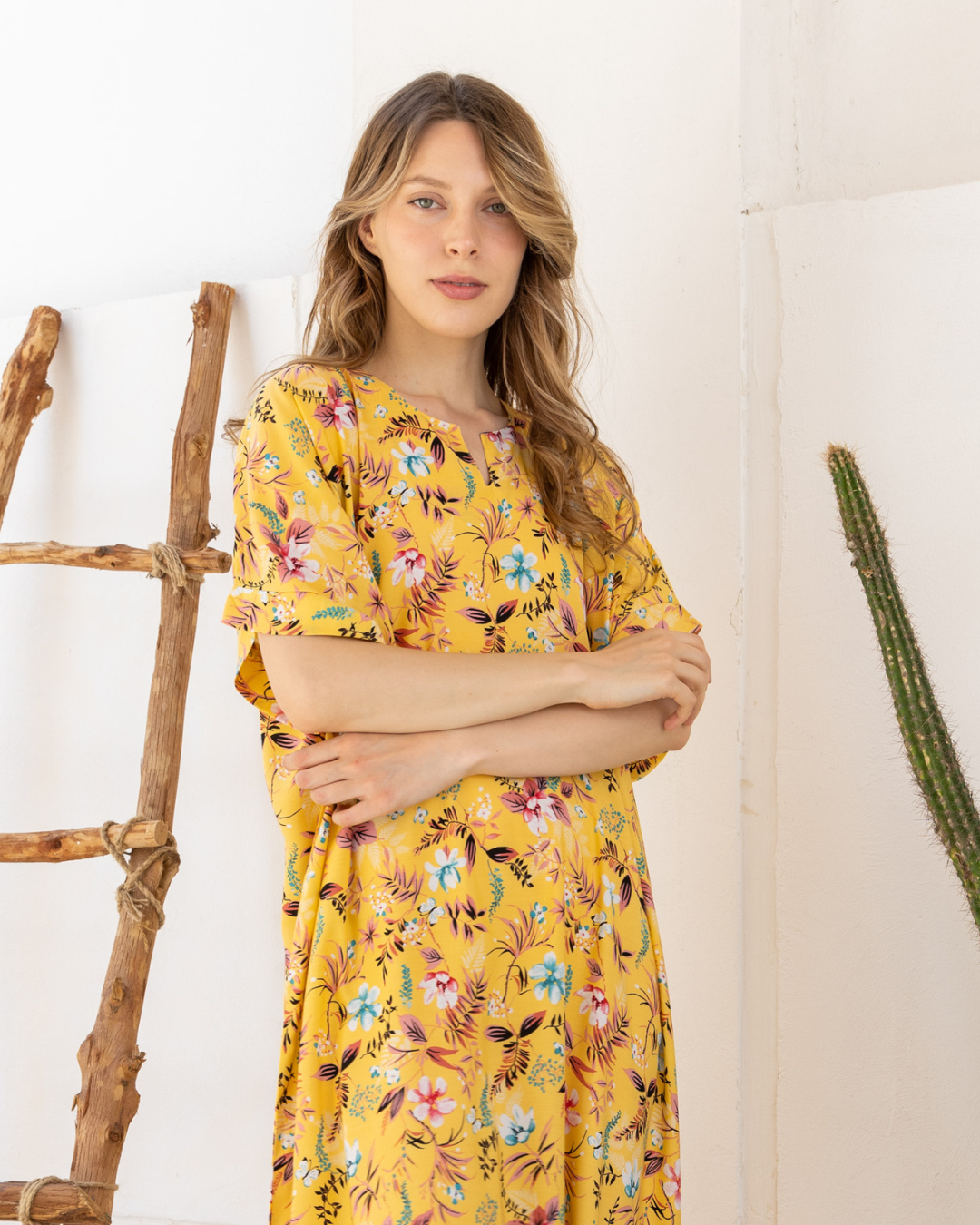 قميص فسكوز مشجر نص كم110